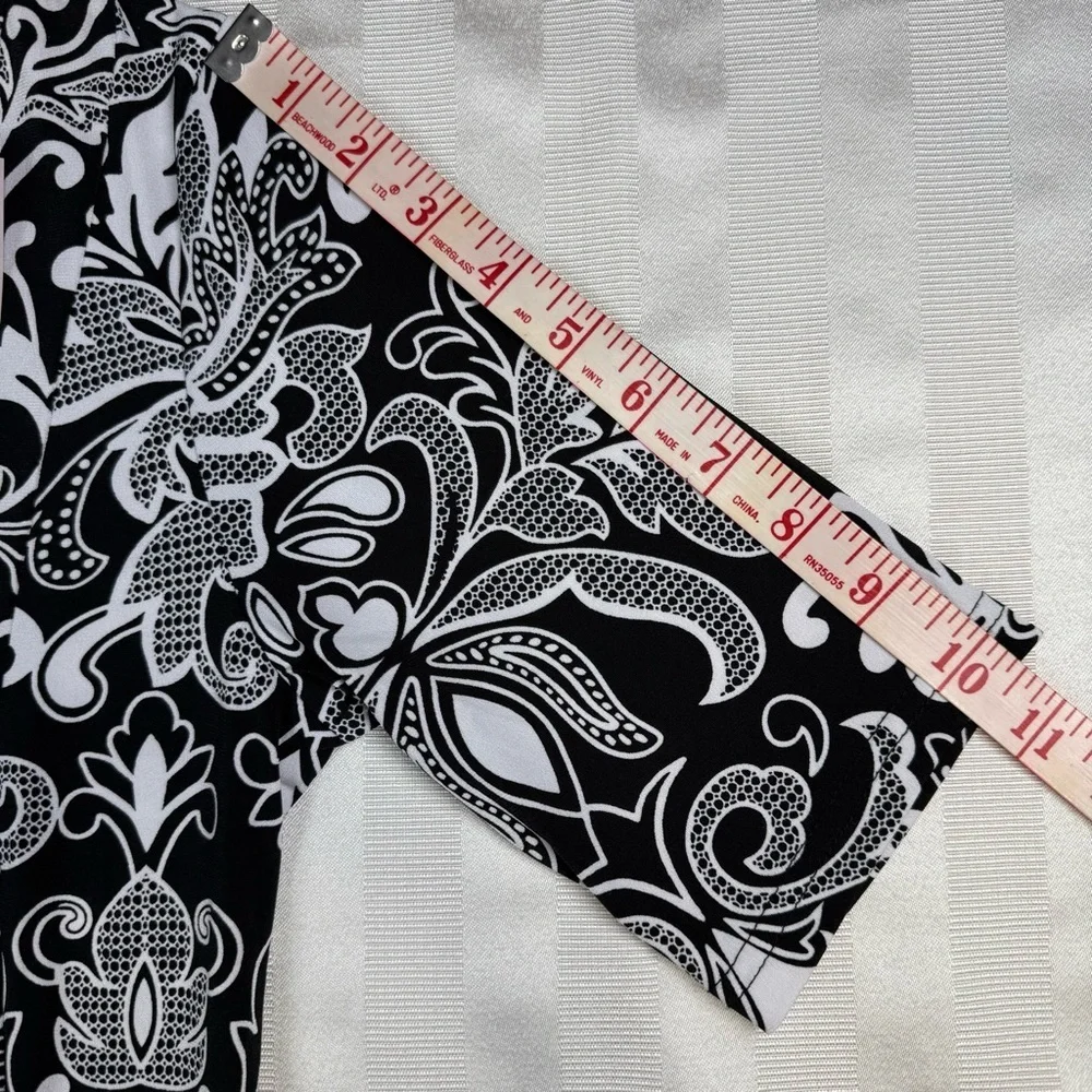 NWT Nina Leonard Miracle Matte Jersey Maxi-dress Sz Small Floral Scroll - Picture 9 of 12